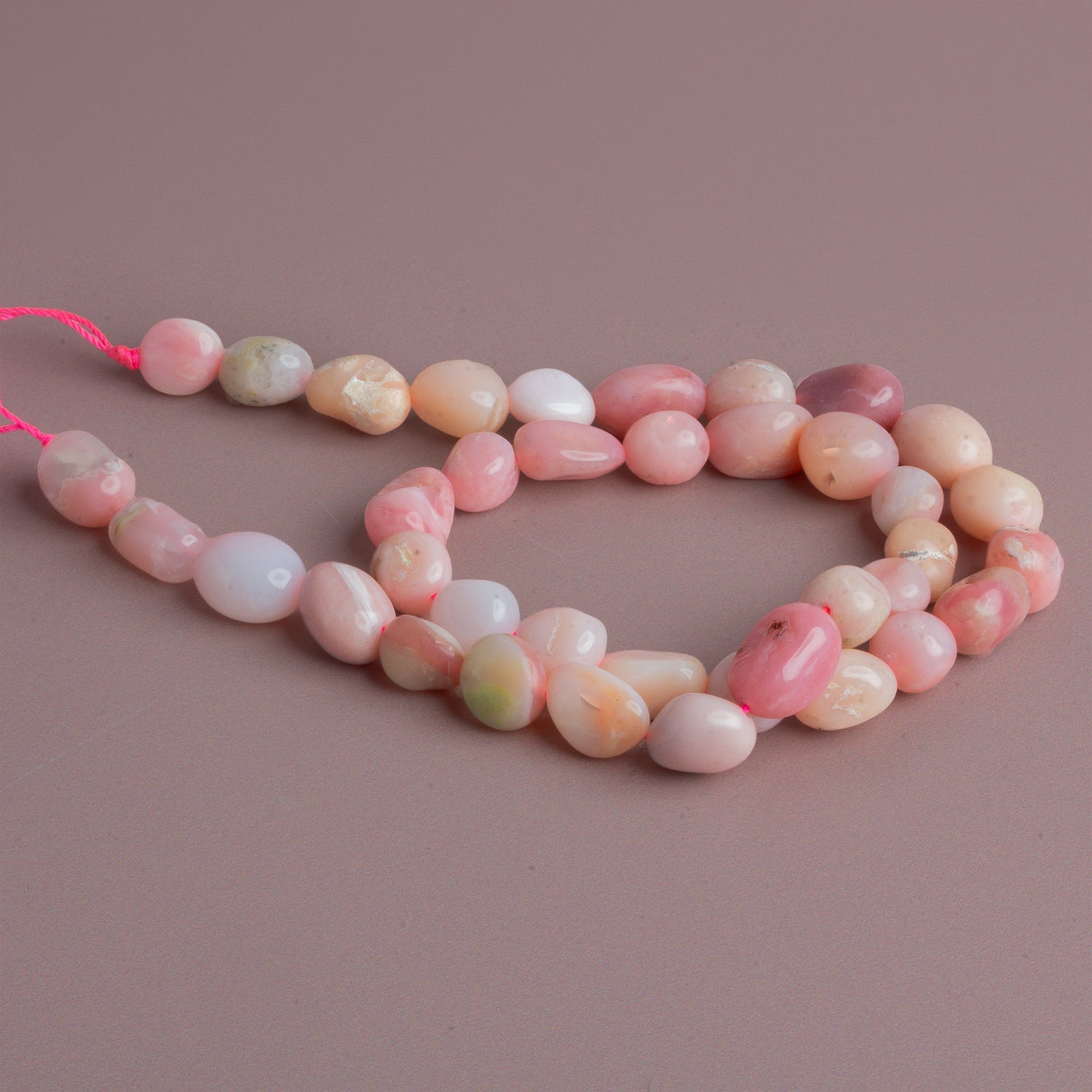 10x8mm Pink Peruvian Opal Plain Nuggets 15 inch 35 beads - The Bead Traders