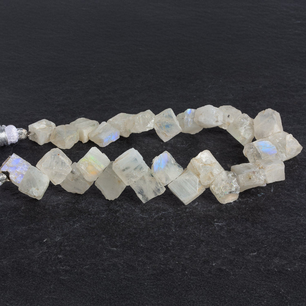 10x8mm Rainbow Moonstone Natural Crystals 7 inch 27 beads - The Bead Traders