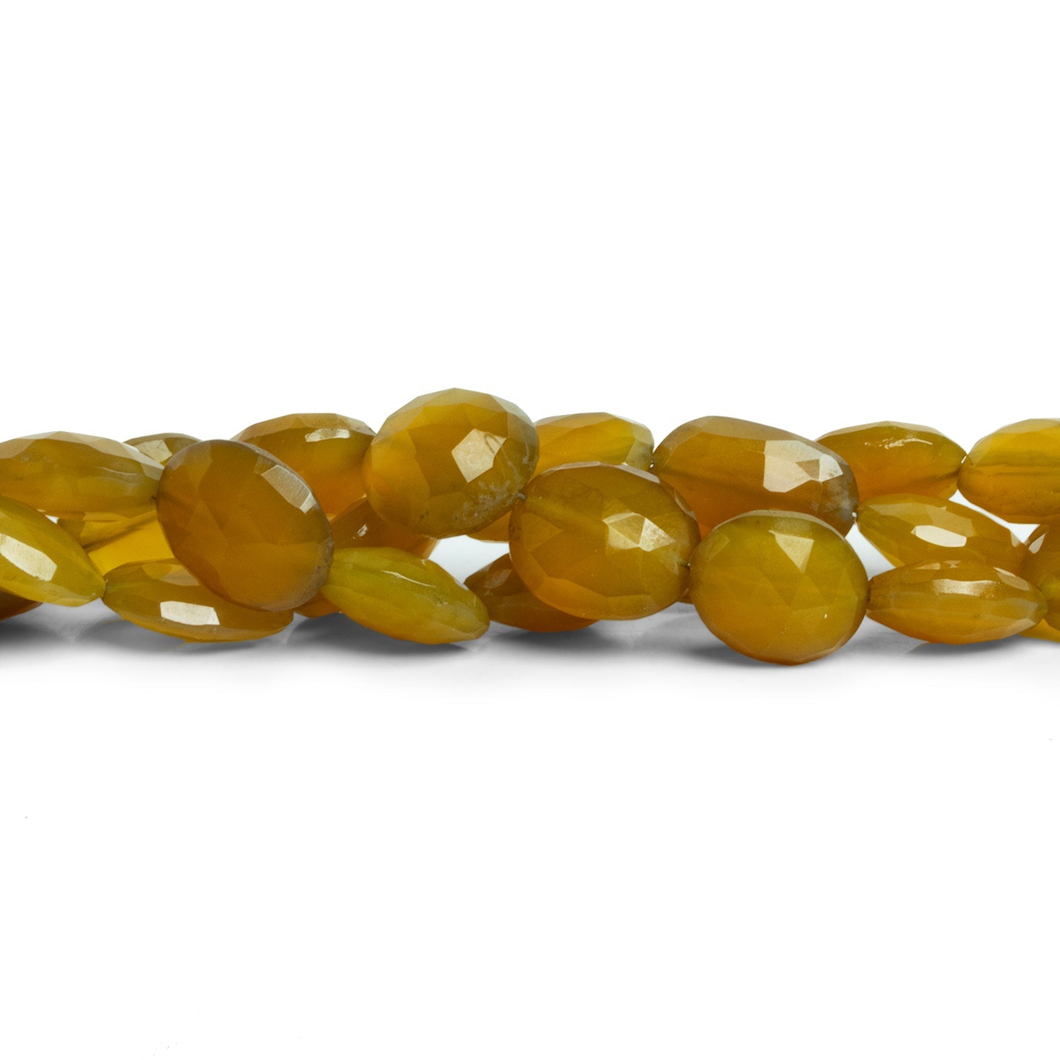 10x8mm Smoke Yellow Chalcedony Ovals 7 inch 16 beads - The Bead Traders
