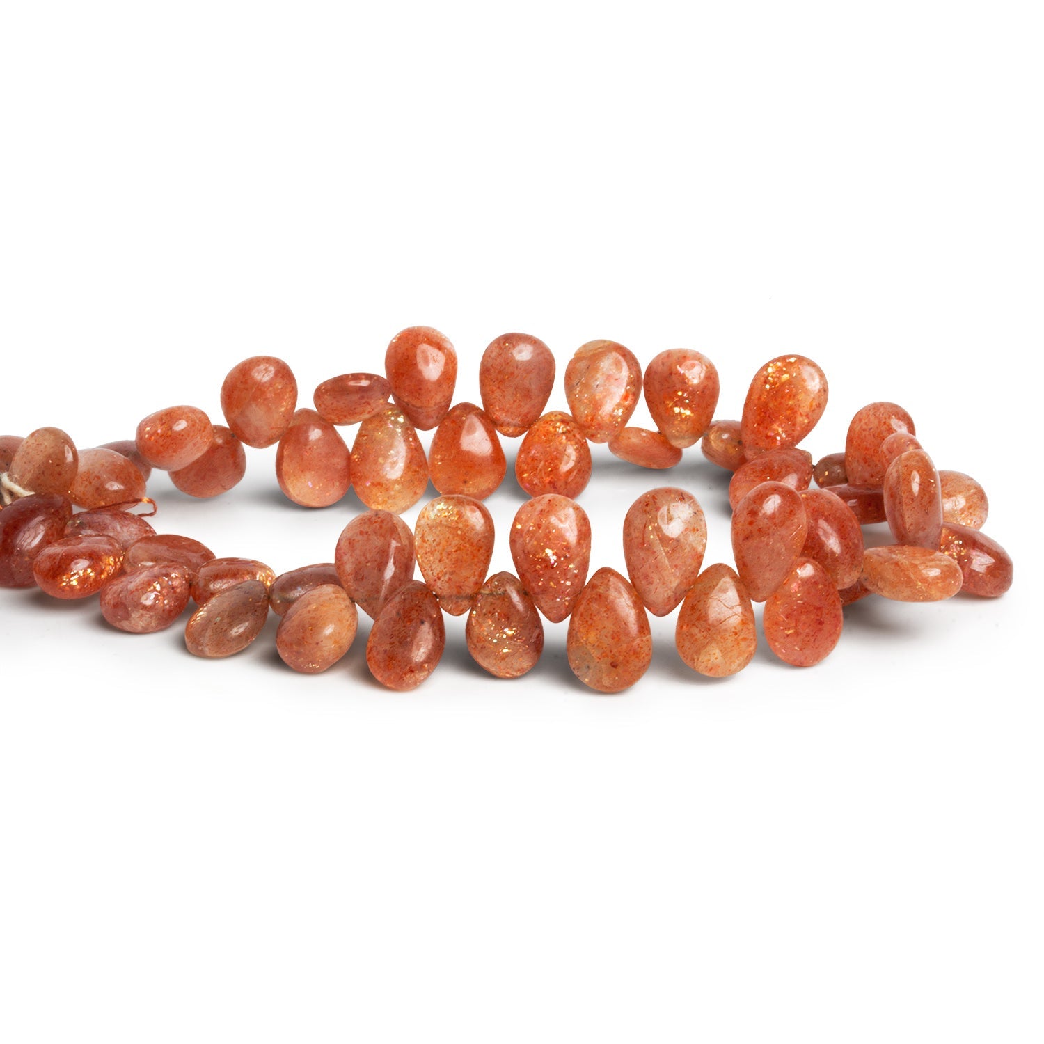 10x8mm Sunstone Plain Pears 8.5 inch 47 beads - The Bead Traders
