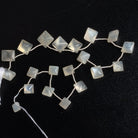 10x8mm White Moonstone Cushions 10 inch 19 beads - The Bead Traders
