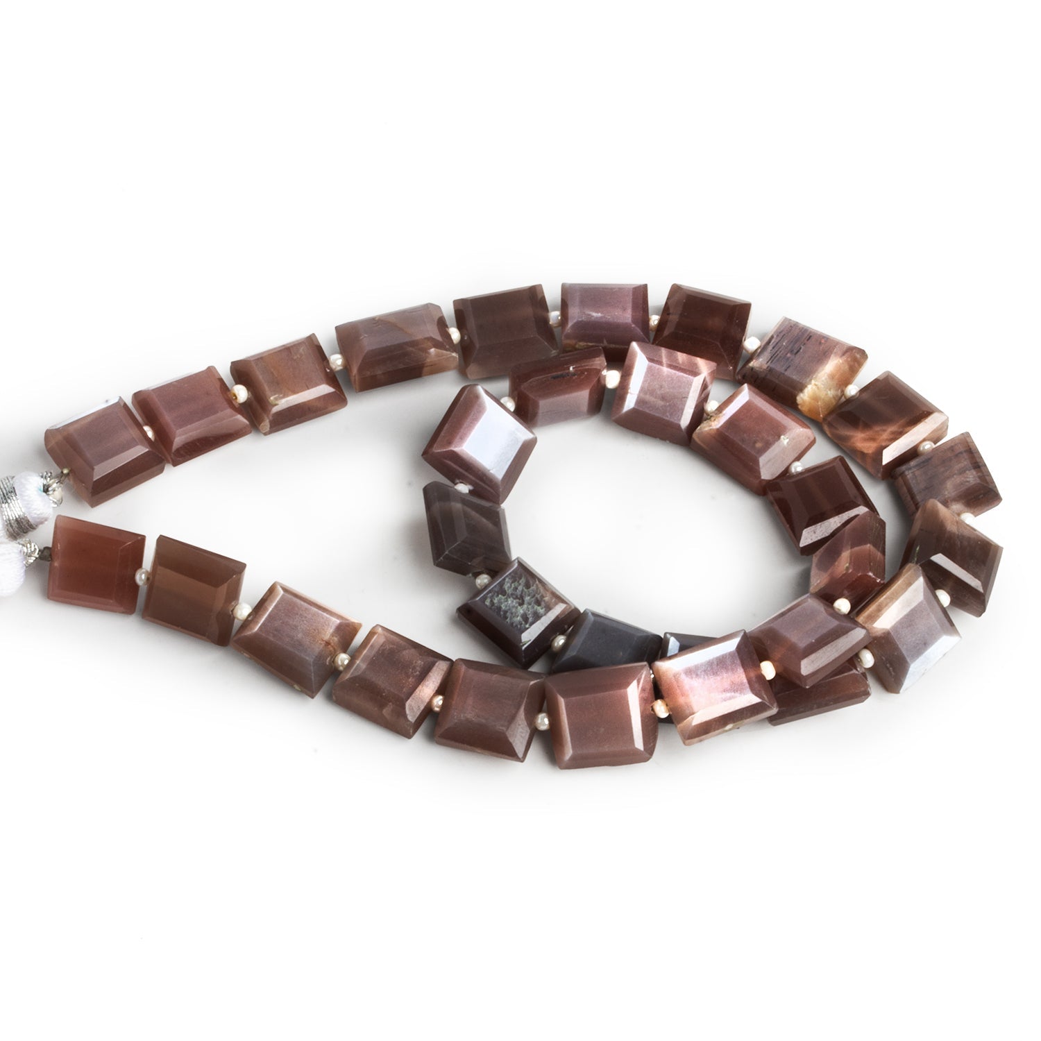 10x9mm Chocolate Moonstone Faceted Nuggets 14 inch 30 beads - The Bead Traders