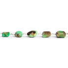10x9mm Chrysoprase Plain Nugget Silver Chain 18 beads - The Bead Traders