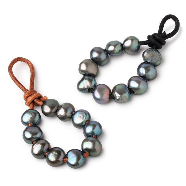 10x9mm Steel Grey Large Hole Baroque Pearls 10 pieces