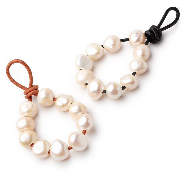 11-12.5mm Off White Baroque Pearl 2.5 mm large hole 10 pieces