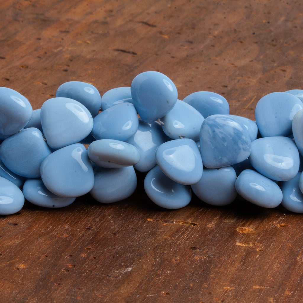 11 - 12mm Denim Opal Plain Hearts 8 inch 40 beads - The Bead Traders