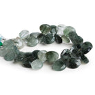 11 - 12mm Green Tourmaline Faceted Hearts 7 inch 40 beads - The Bead Traders