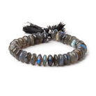 11 - 12mm Labradorite Plain Rondelle Beads 8 inch 30 pieces AA - The Bead Traders