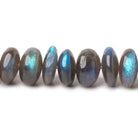 11 - 12mm Labradorite Plain Rondelle Beads 8 inch 30 pieces AA - The Bead Traders