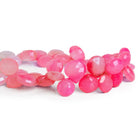 11 - 12mm Pink Chalcedony Faceted Hearts 7.5 inch 38 beads - The Bead Traders