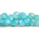 11 - 13mm Blue Chalcedony Faceted Hearts 8 inch 40 beads - The Bead Traders