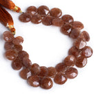 11 - 13mm Ferrous Quartz Faceted Hearts 7.5 inch 33 beads - The Bead Traders