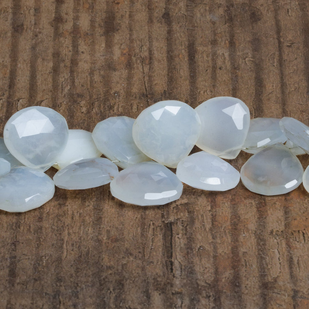 11-20mm Turkish Chalcedony Faceted Hearts 8 inch 31 beads - The Bead Traders