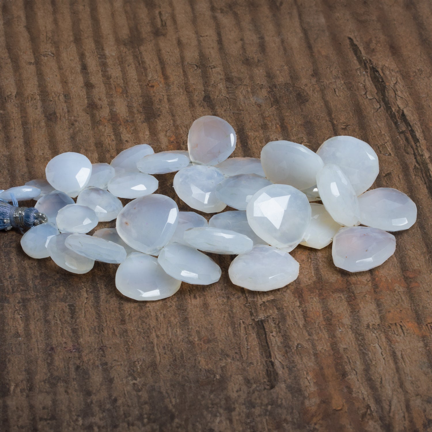11-20mm Turkish Chalcedony Faceted Hearts 8 inch 31 beads - The Bead Traders