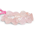 11-21mm Rose Quartz Plain Hearts 12 inch 17 beads - The Bead Traders