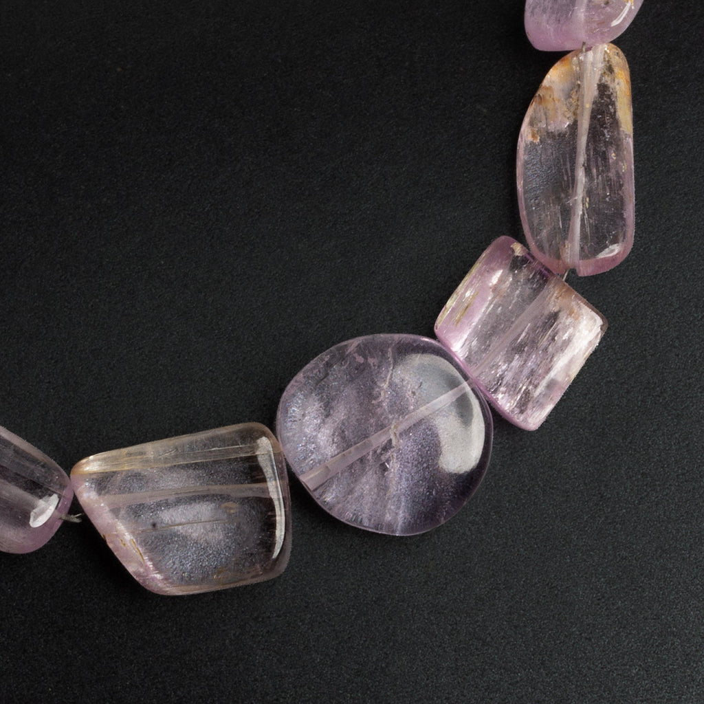 11 - 22mm Kunzite Plain Nuggets 17 inch 22 beads - The Bead Traders