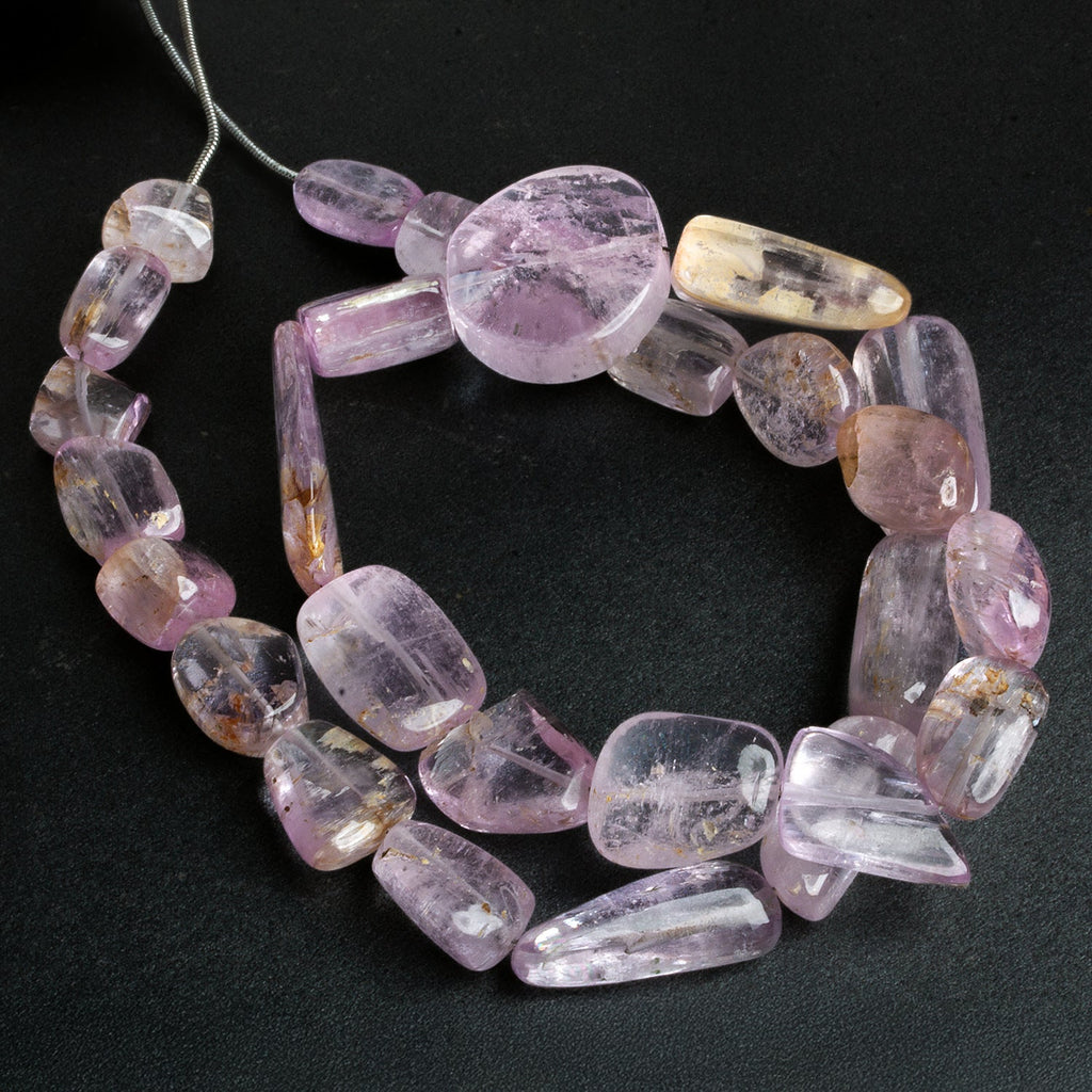 11 - 22mm Kunzite Plain Nuggets 17 inch 22 beads - The Bead Traders