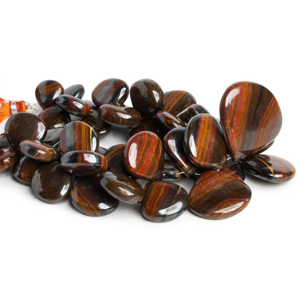 11-30mm Tiger Iron Plain Hearts 9 inch 40 beads