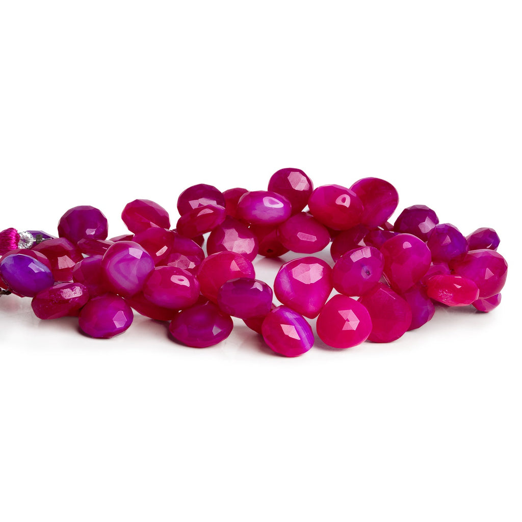 11mm Pink Chalcedony Faceted Hearts 9 inch 53 beads - The Bead Traders