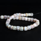 11mm Pink Peruvian Opal Plain Cubes 16 inch 37 beads - The Bead Traders