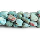 11x10mm Matte Larimar Plain Nuggets 7.5 inch 16 beads - The Bead Traders