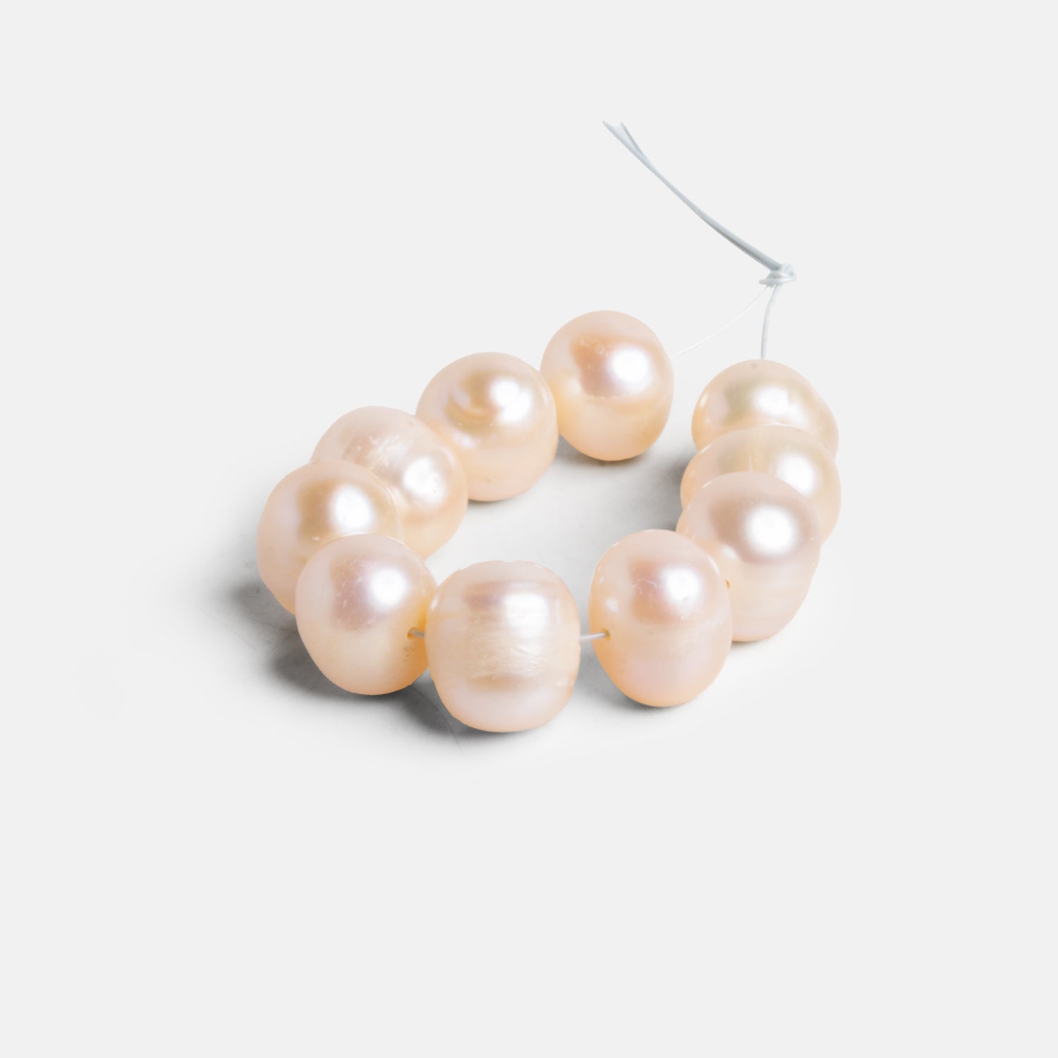 11x10mm Peach Baroque Side - Drilled Pearls - Set of 10 - The Bead Traders