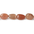 11x10mm Shaded Peach Moonstone plain nuggets 18 inch 40 beads A Grade - The Bead Traders
