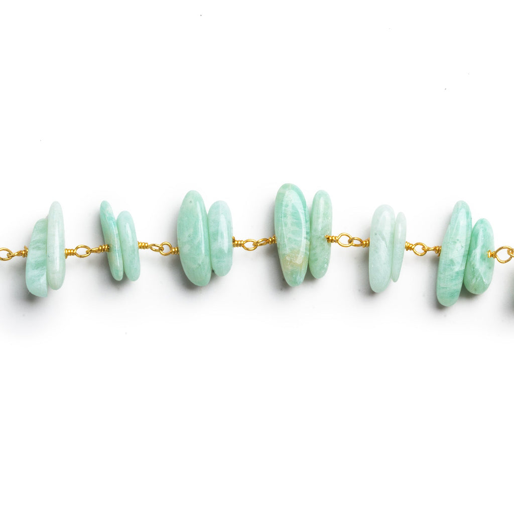 11x5mm Amazon Double Nugget Gold Chain 54 beads - The Bead Traders