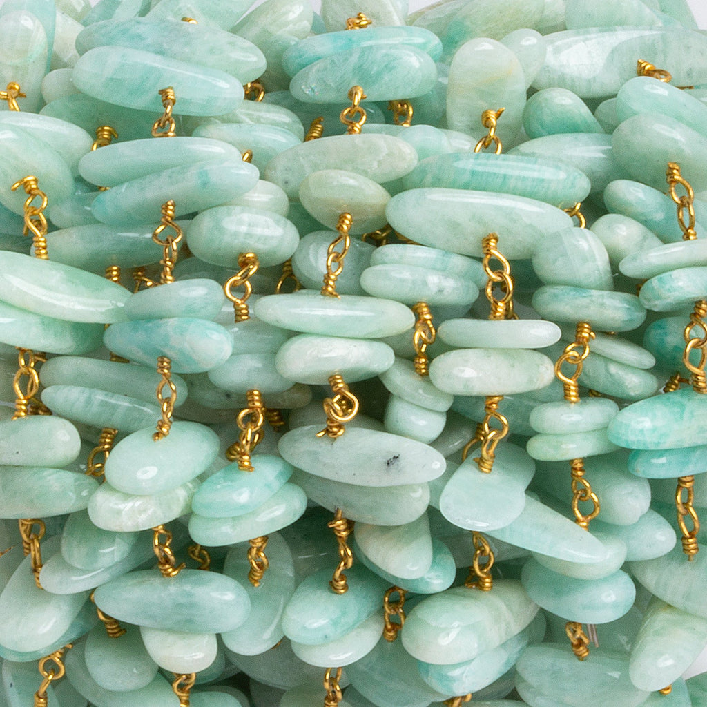 11x5mm Amazon Double Nugget Gold Chain 54 beads - The Bead Traders