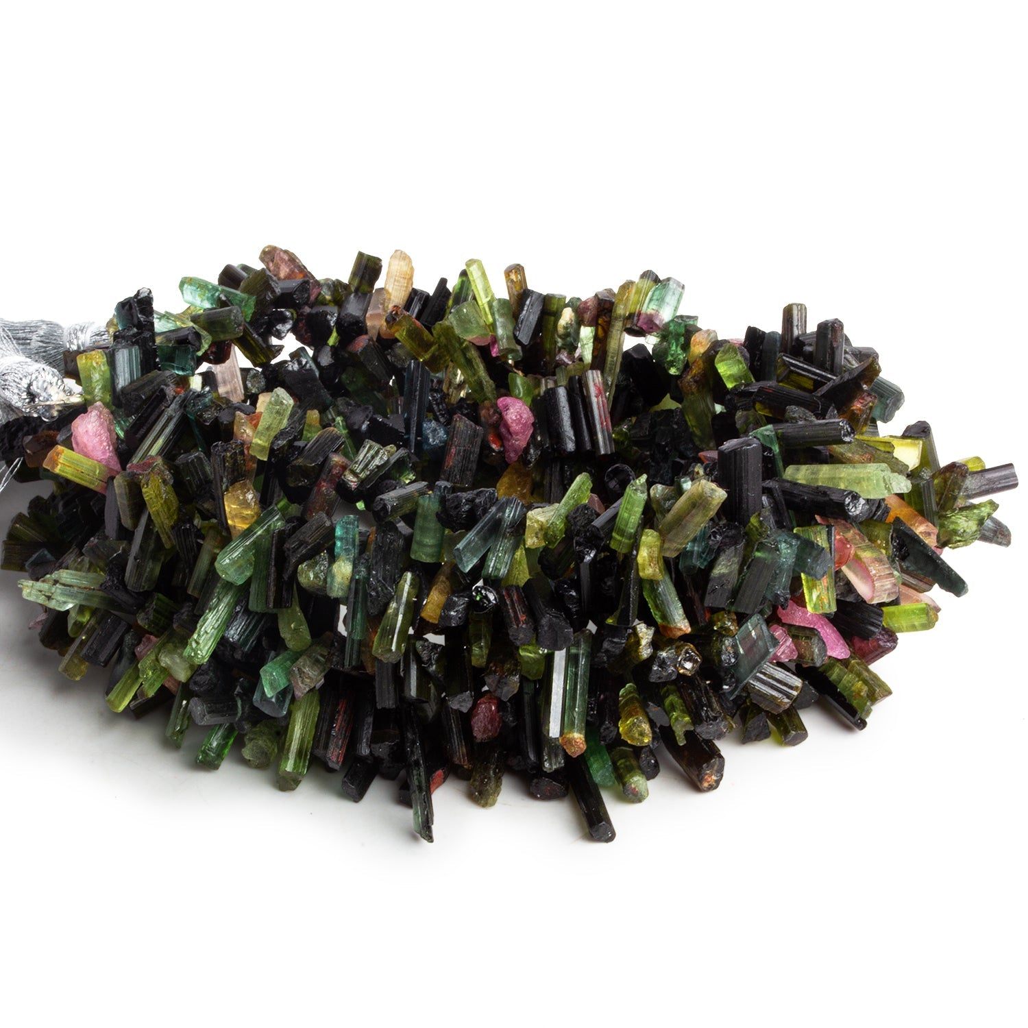 11x5mm Multicolor Tourmaline Natural Crystals 16 inch 140 beads - The Bead Traders