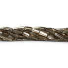 11x5mm Smoky Quartz Faceted Tubes 15 inch 35 beads - The Bead Traders