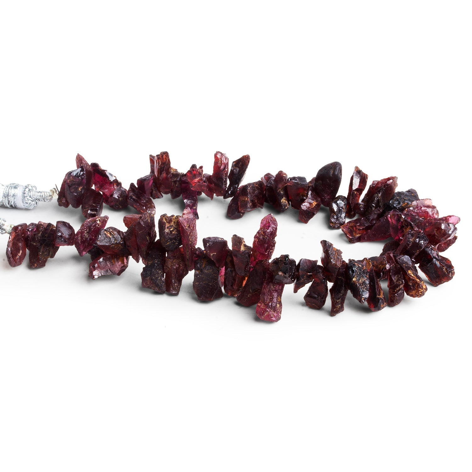 11x6mm Garnet Natural Crystals 8 inch 68 beads - The Bead Traders