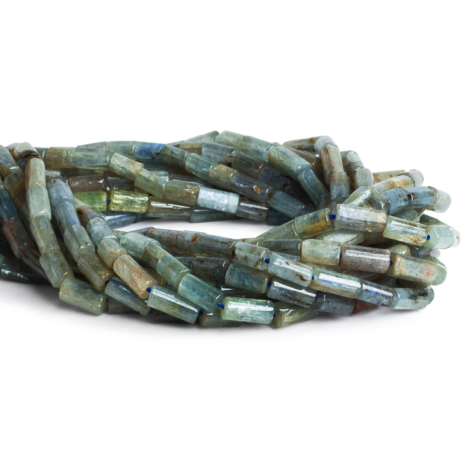 11x6mm Kyanite Tubes 14 inch 34 beads - The Bead Traders