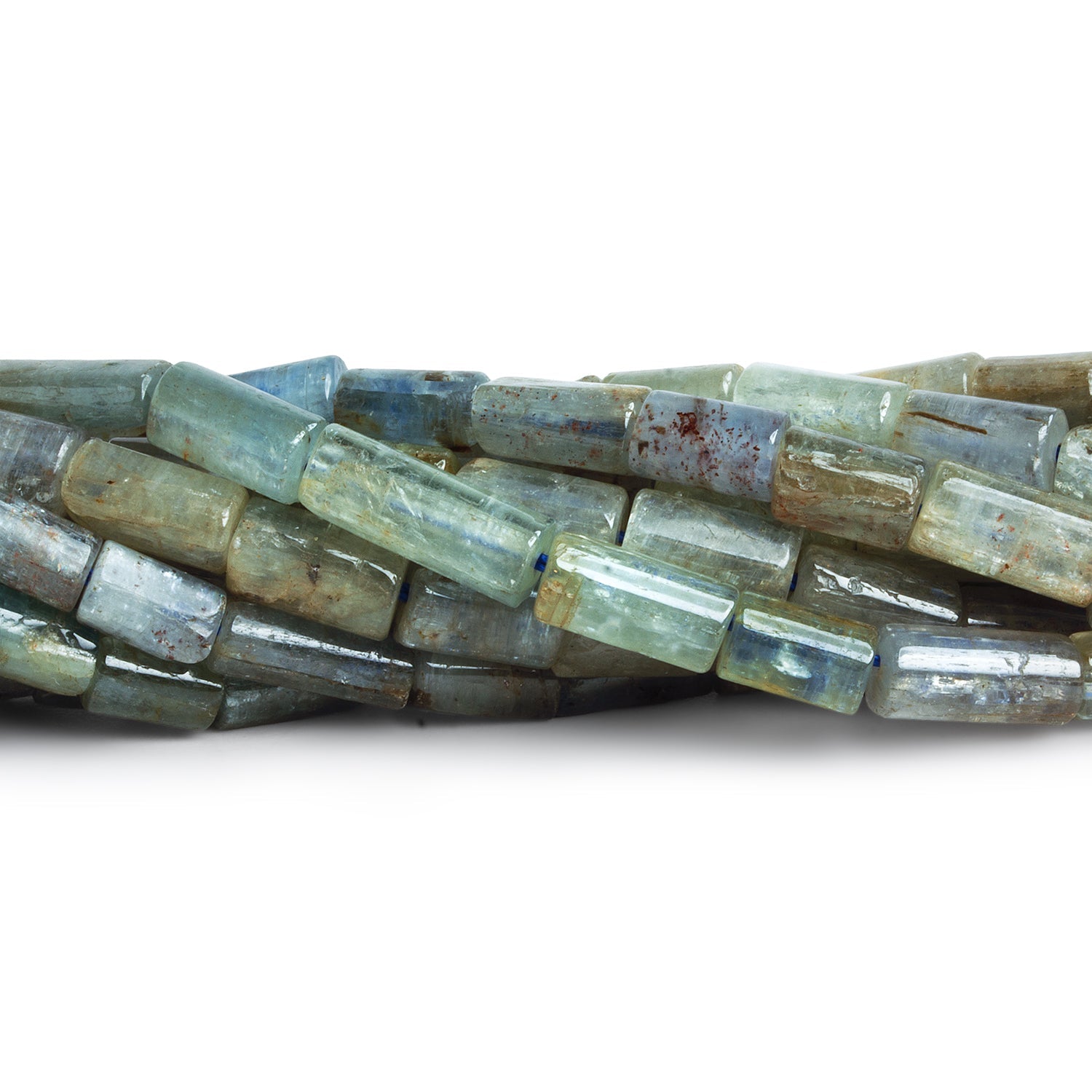 11x6mm Kyanite Tubes 14 inch 34 beads - The Bead Traders