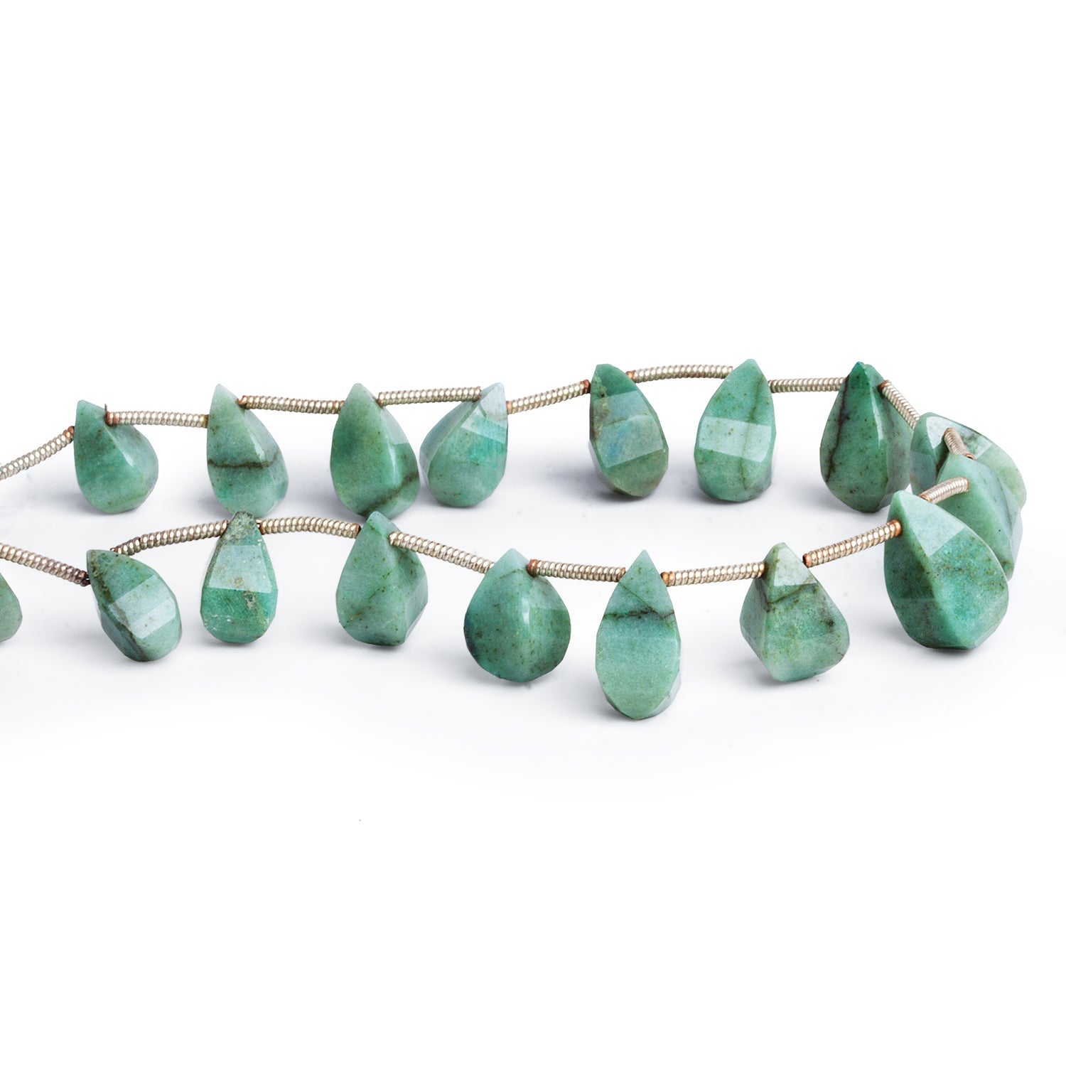 11x7mm Azurite Faceted Teardrops 7 inch 17 beads - The Bead Traders