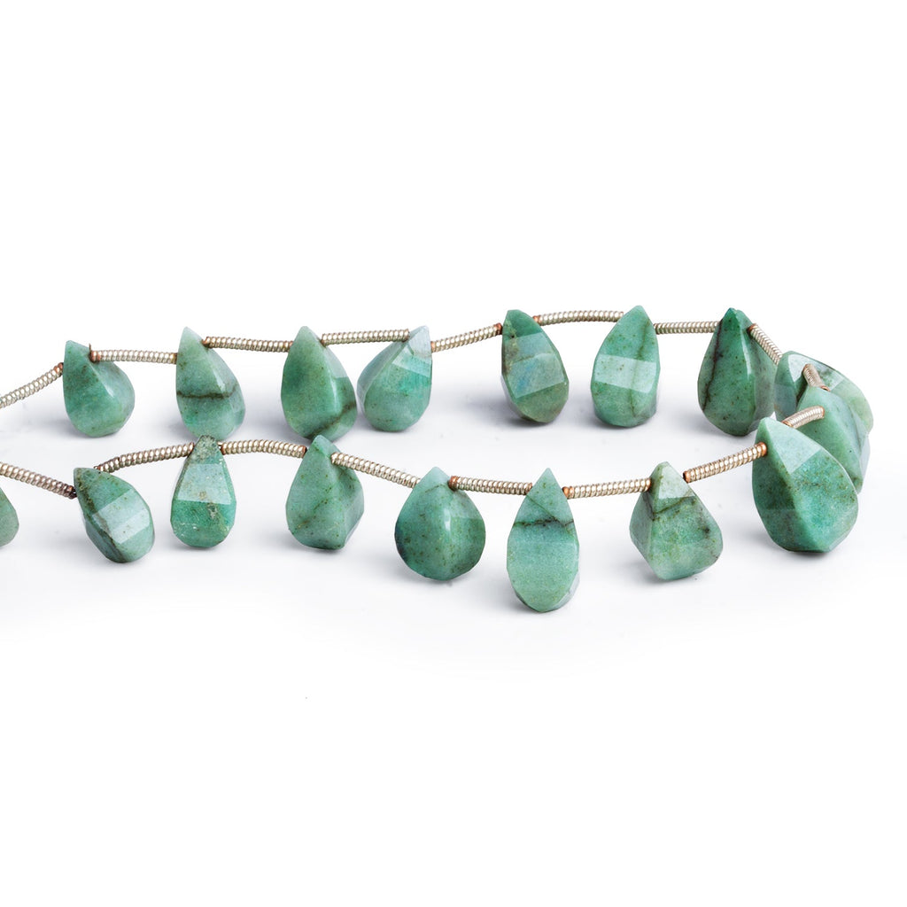 11x7mm Azurite Faceted Teardrops 7 inch 17 beads - The Bead Traders