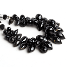 11x7mm Black Spinel Faceted Teardrops & Bicones 5 inch 40 beads - The Bead Traders