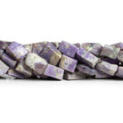 11x7mm Charoite Rectangle Nuggets 7.5 inch 17 beads - The Bead Traders