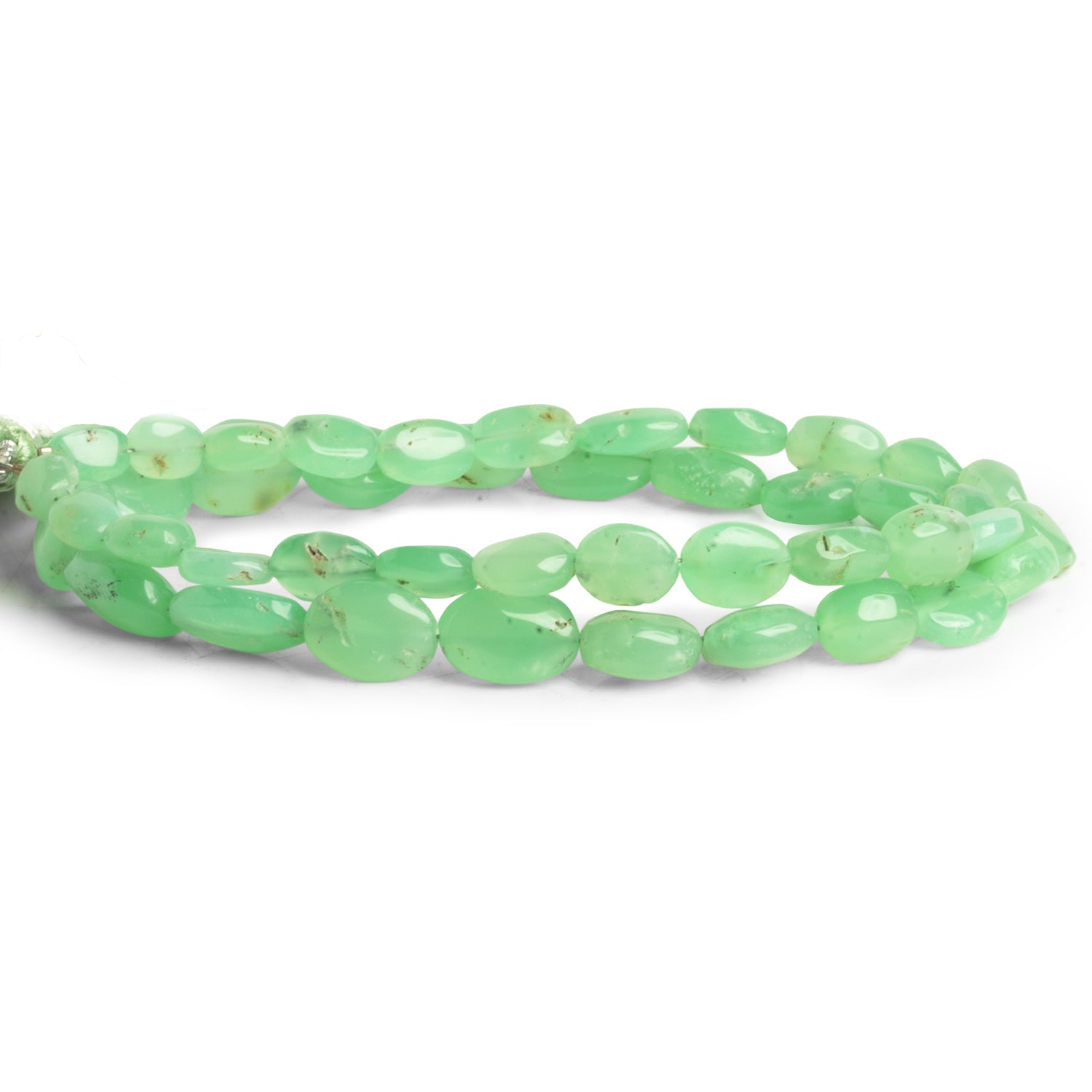 11x7mm Chrysoprase Plain Ovals 15 inch 43 beads - The Bead Traders