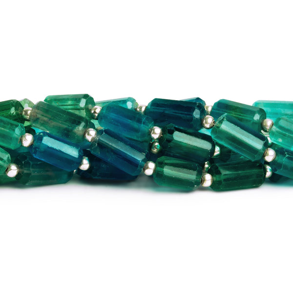 11x7mm Fluorite Faceted Tubes 8 inch 14 beads