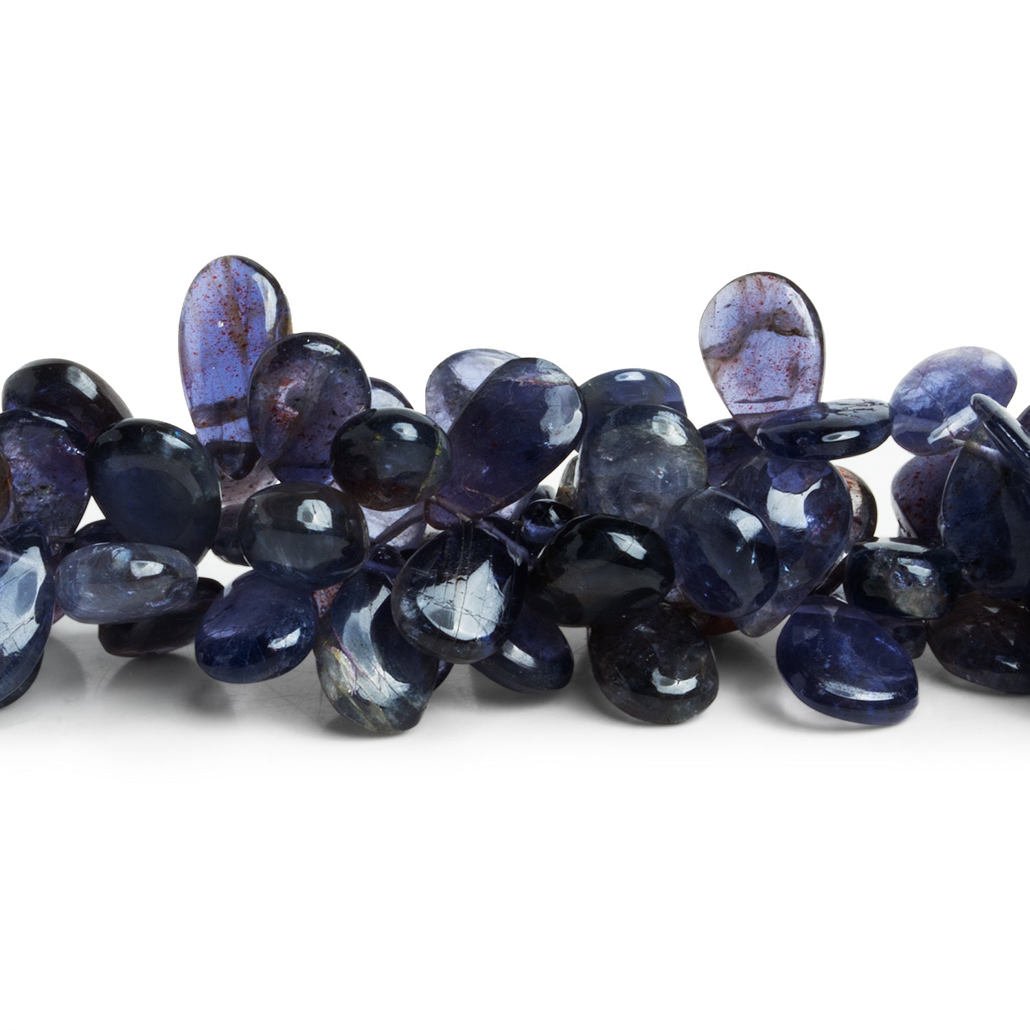 11x7mm Iolite Plain Pears 8 inch 47 beads - The Bead Traders
