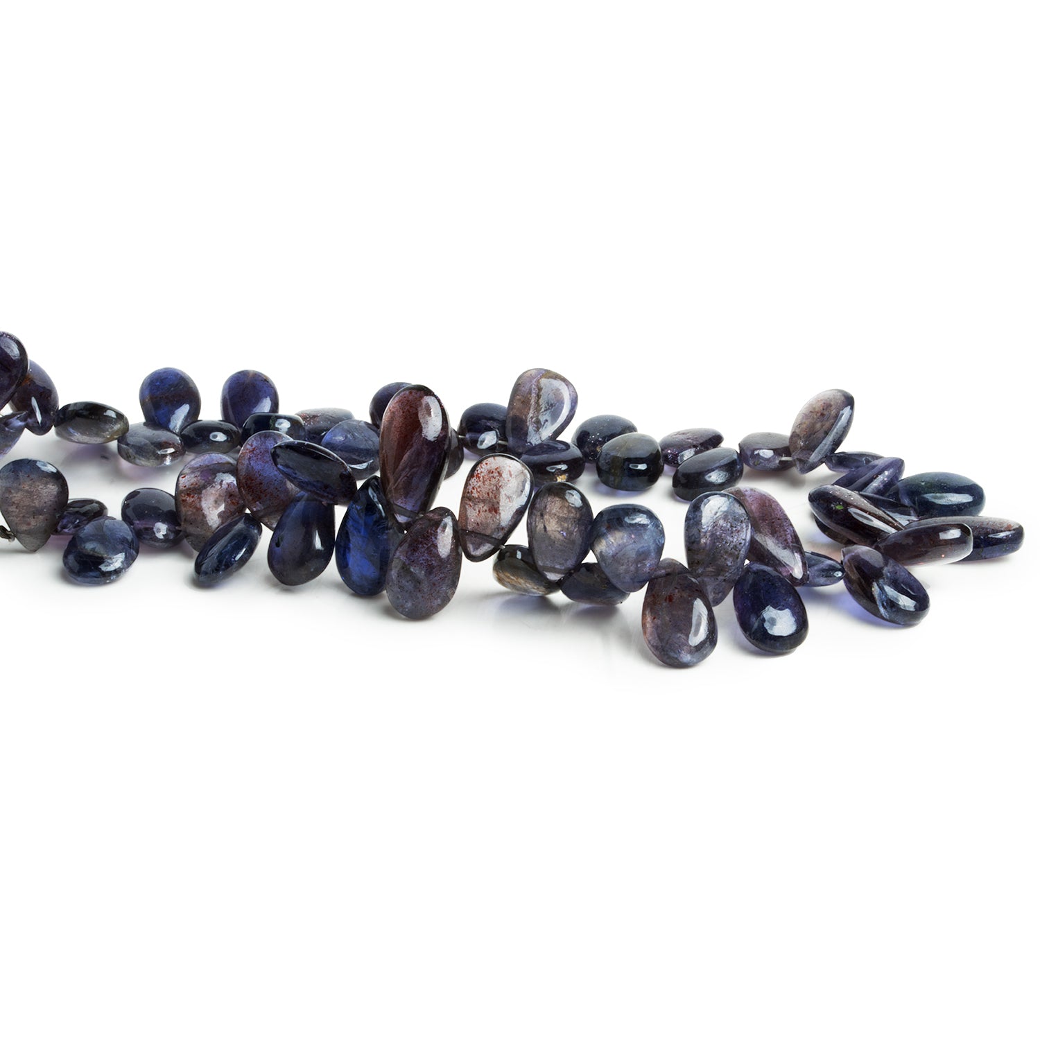 11x7mm Iolite Plain Pears 8 inch 47 beads - The Bead Traders