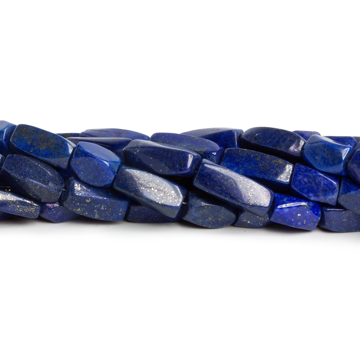 11x7mm Lapis Lazuli Cornerless Rectangles 16 inch 31 beads - The Bead Traders