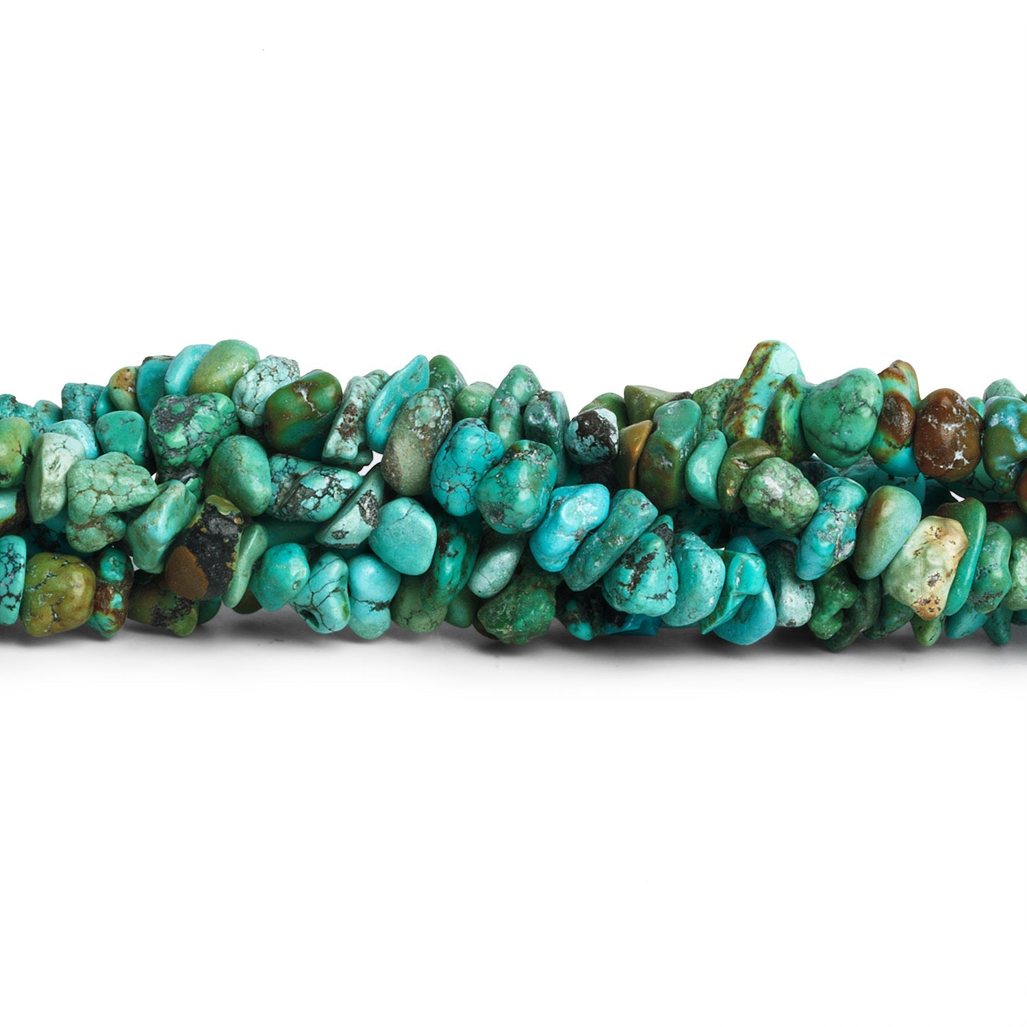 11x7mm Natural Chinese Turquoise Chips 15 inch 60 beads - The Bead Traders
