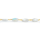 11x7mm Rainbow Moonstone Faceted Nugget Gold Chain 18 Beads - The Bead Traders