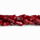 11x7mm Red Bamboo Coral Nuggets 16 inch 28 beads - The Bead Traders