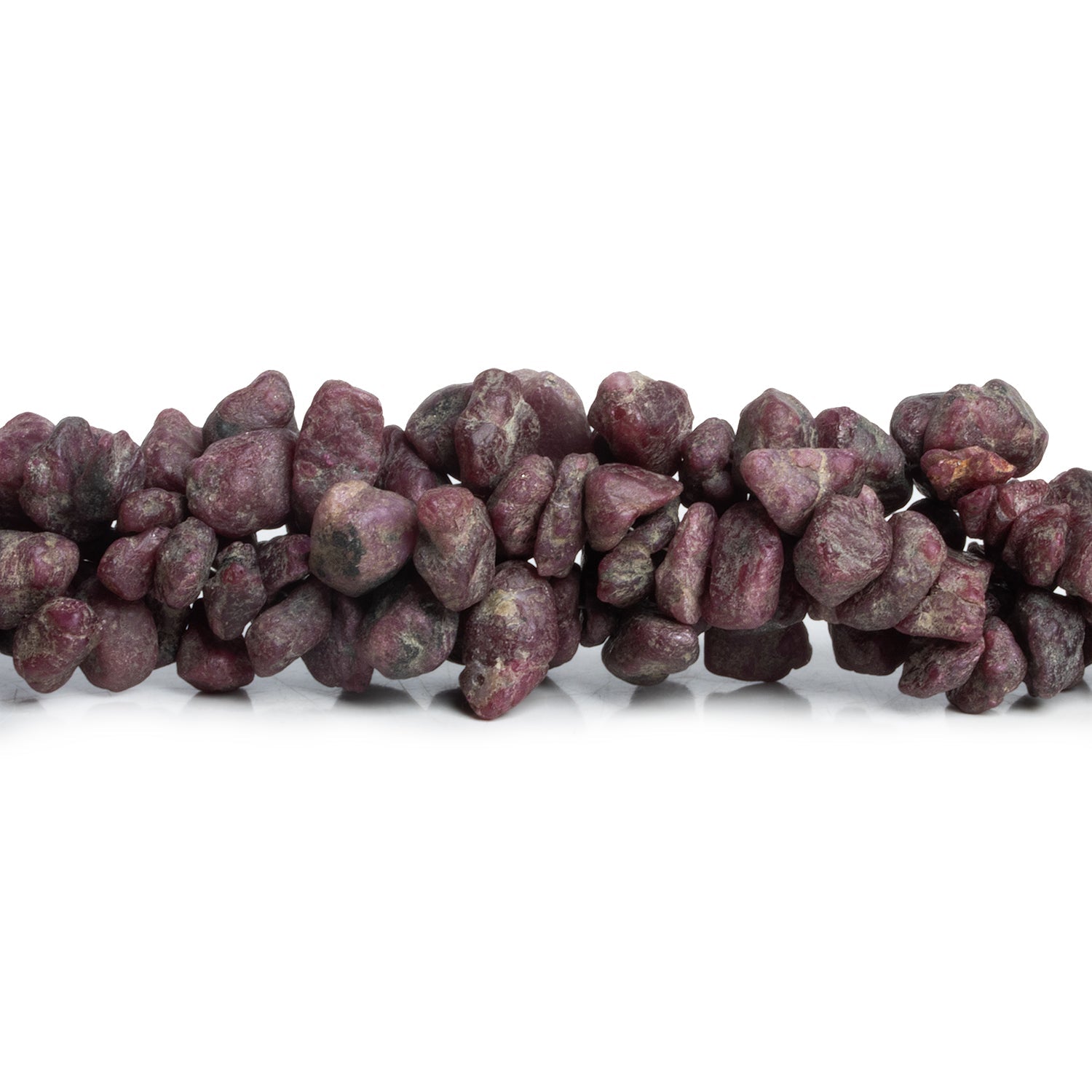 11x7mm Ruby Natural Crystals 7.5 inch 50 beads - The Bead Traders