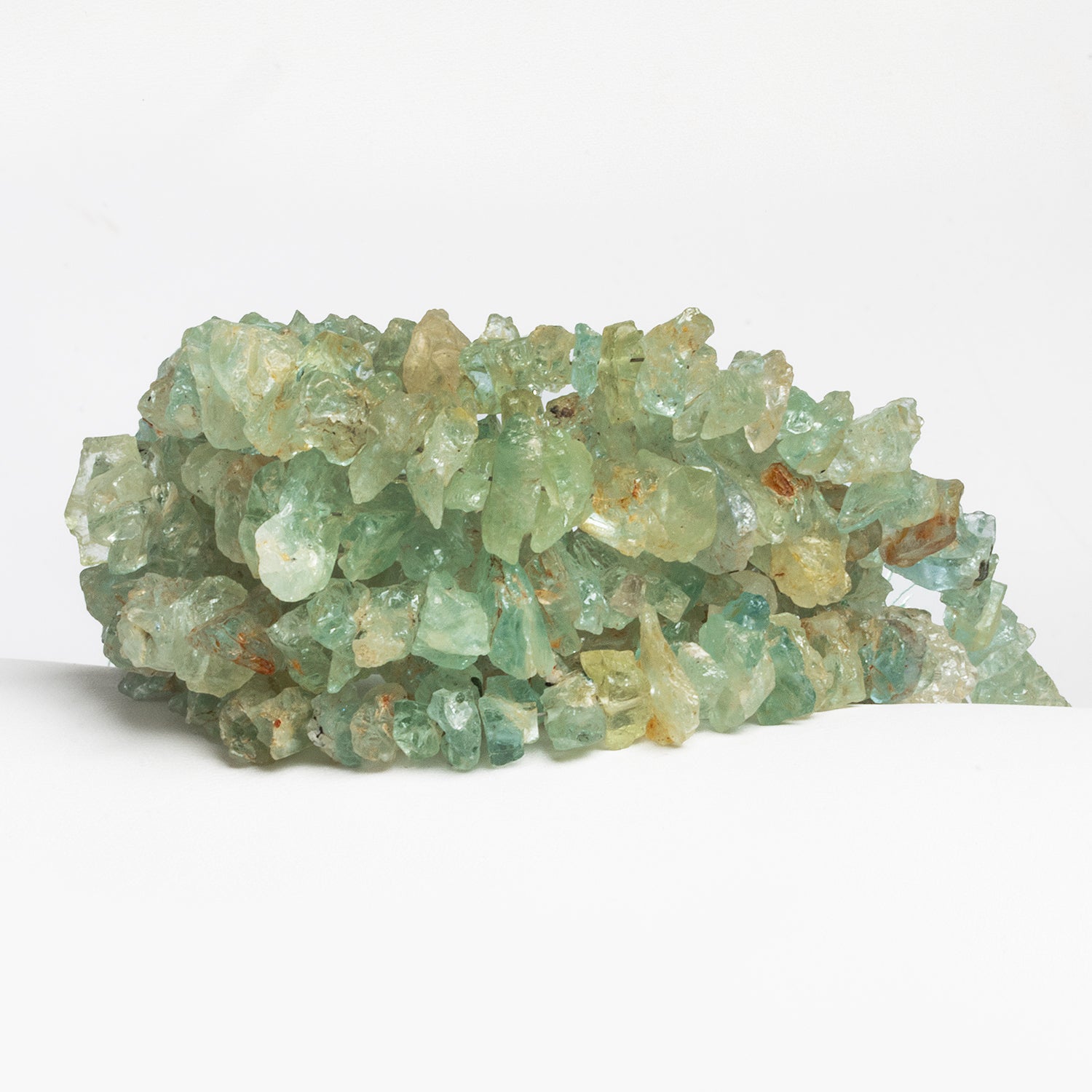 11x8mm Aquamarine Natural Crystals 7.5 inch 47 beads - The Bead Traders