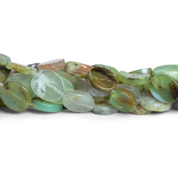 11x8mm Blue Peruvian Opal Plain Ovals 16 inch 32 beads