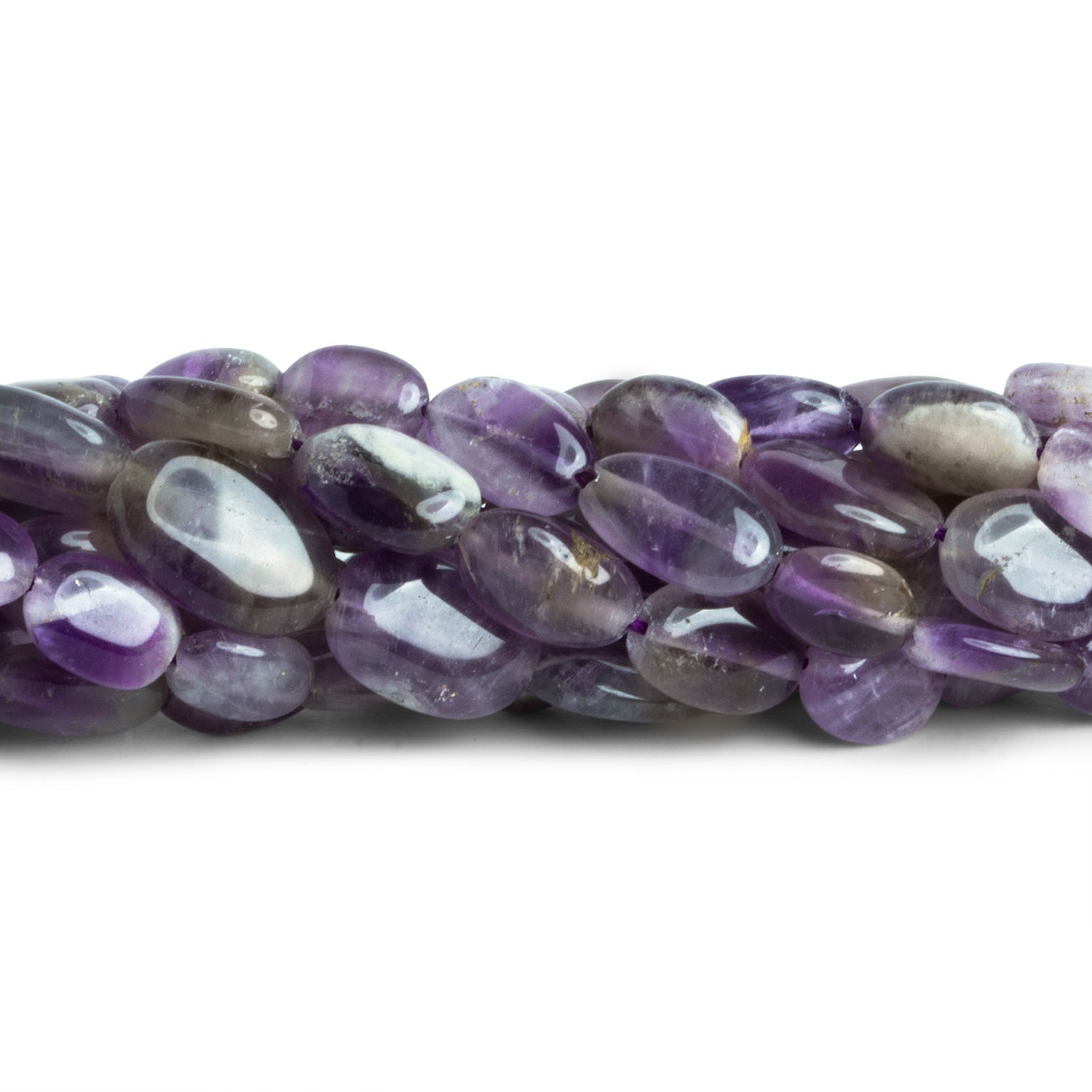 11x8mm Cape Amethyst Plain Ovals 12 inch 28 beads - The Bead Traders